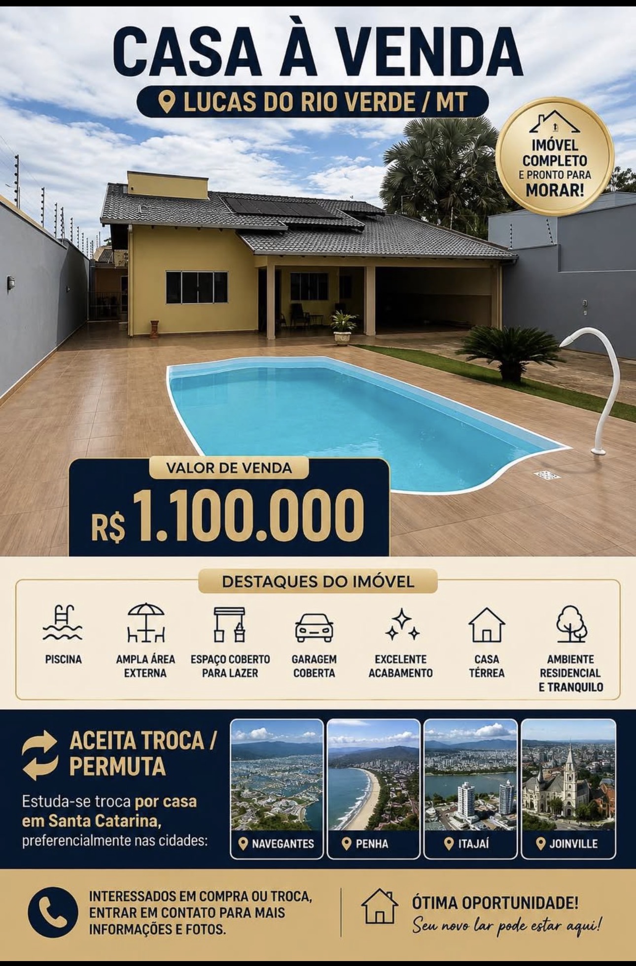 Duas casas com piscina aquecida — Bairro a confirmar, Lucas do Rio Verde